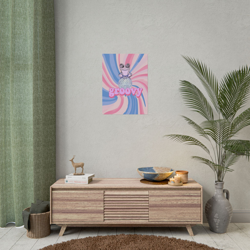 Rolled poster - groovy frog