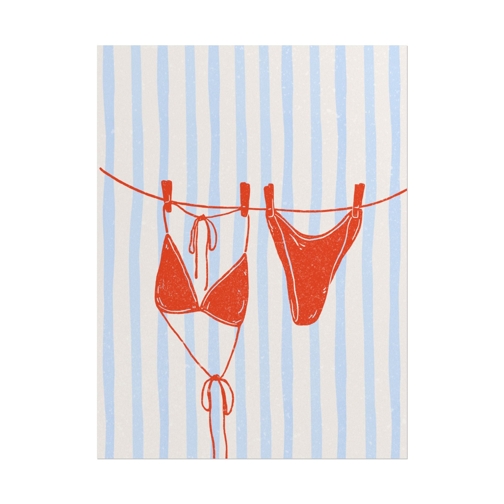 Rolled Poster - Bikini Washing Line