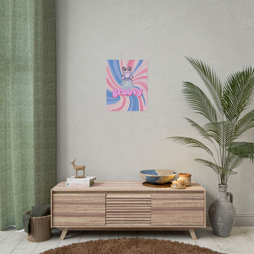 Rolled poster - groovy frog