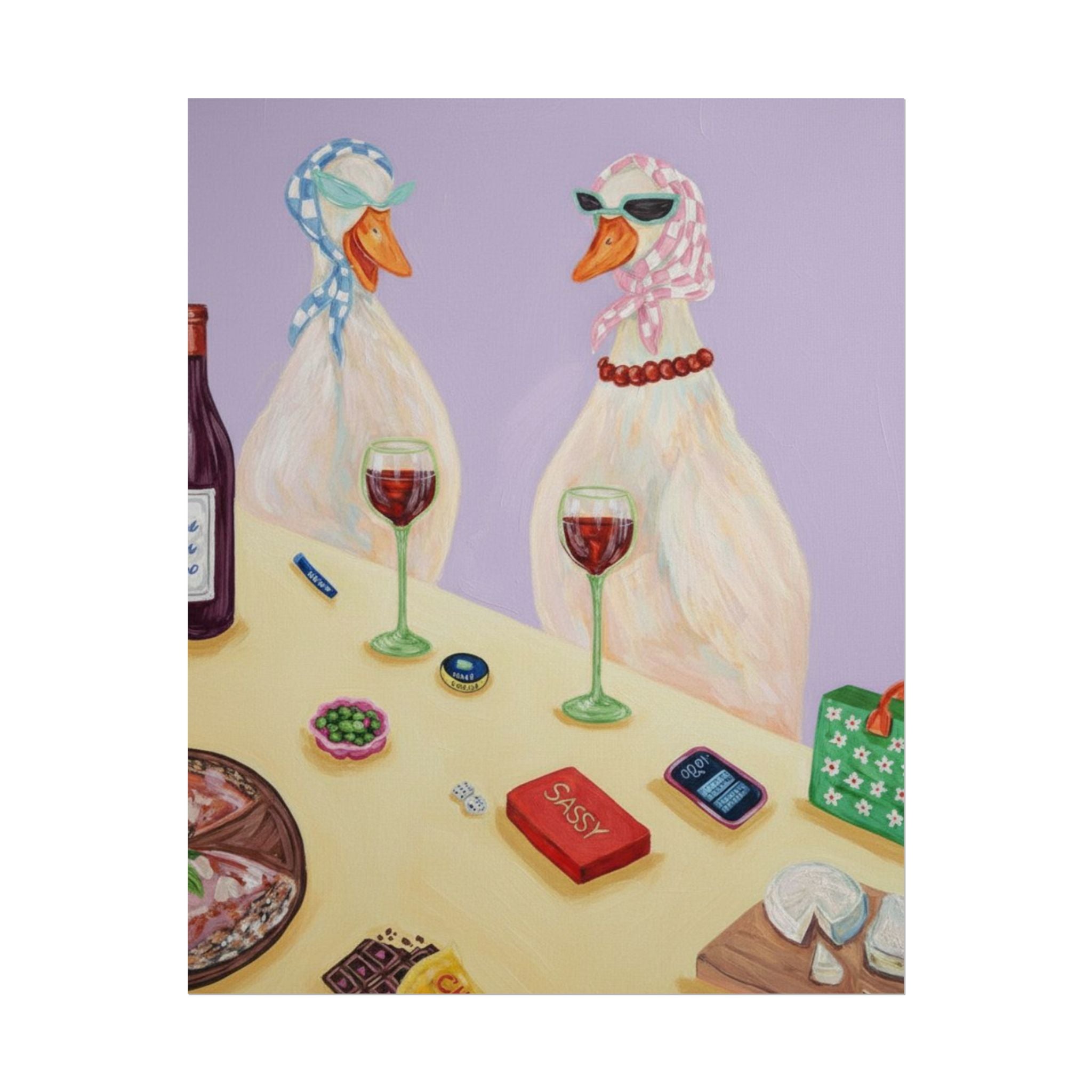 Rolled Poster — Quirky Wine Night Ducks