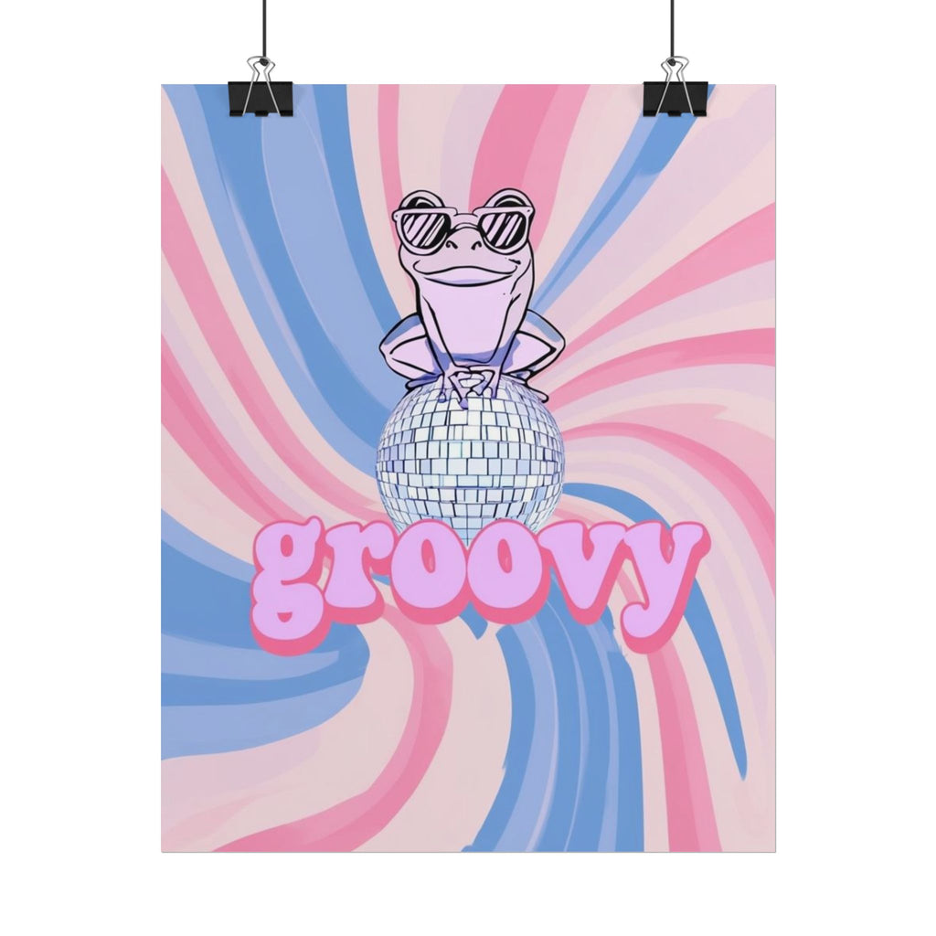 Rolled poster - groovy frog