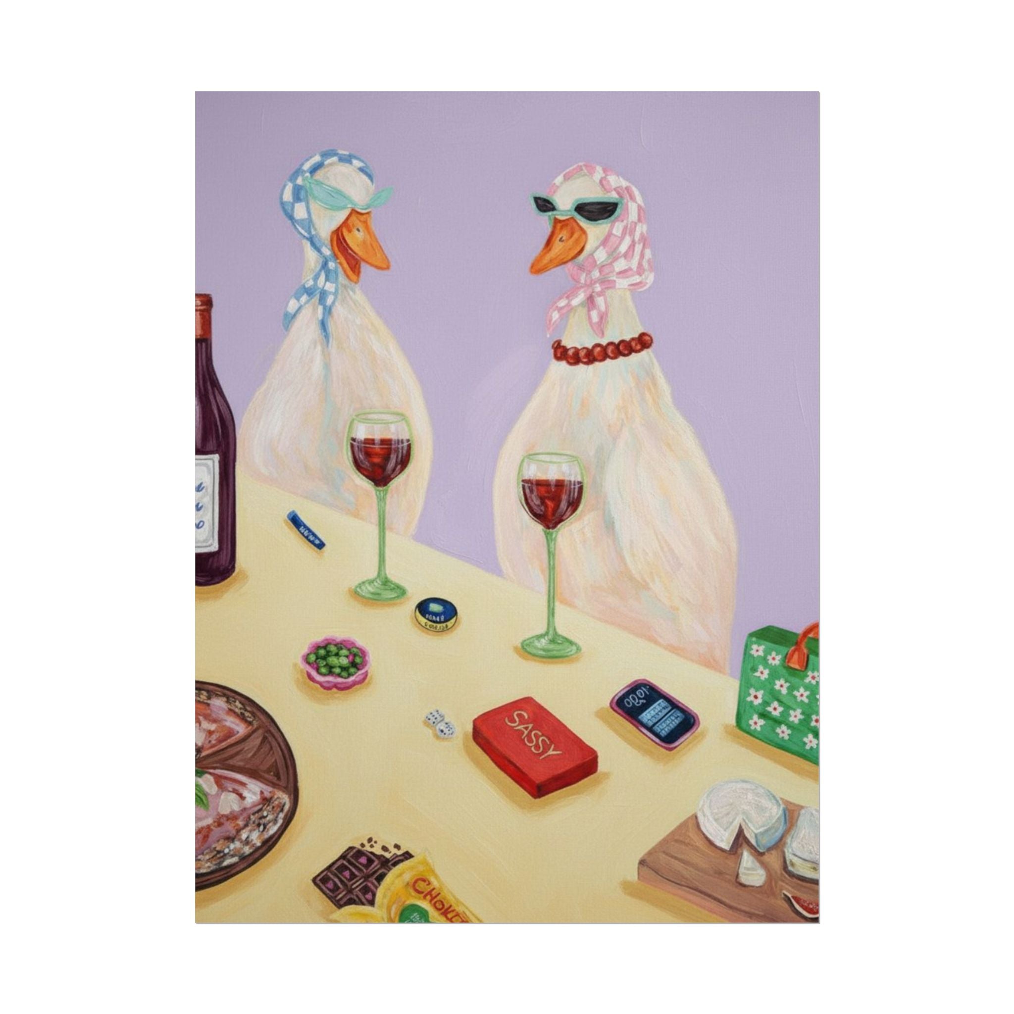 Rolled Poster — Quirky Wine Night Ducks