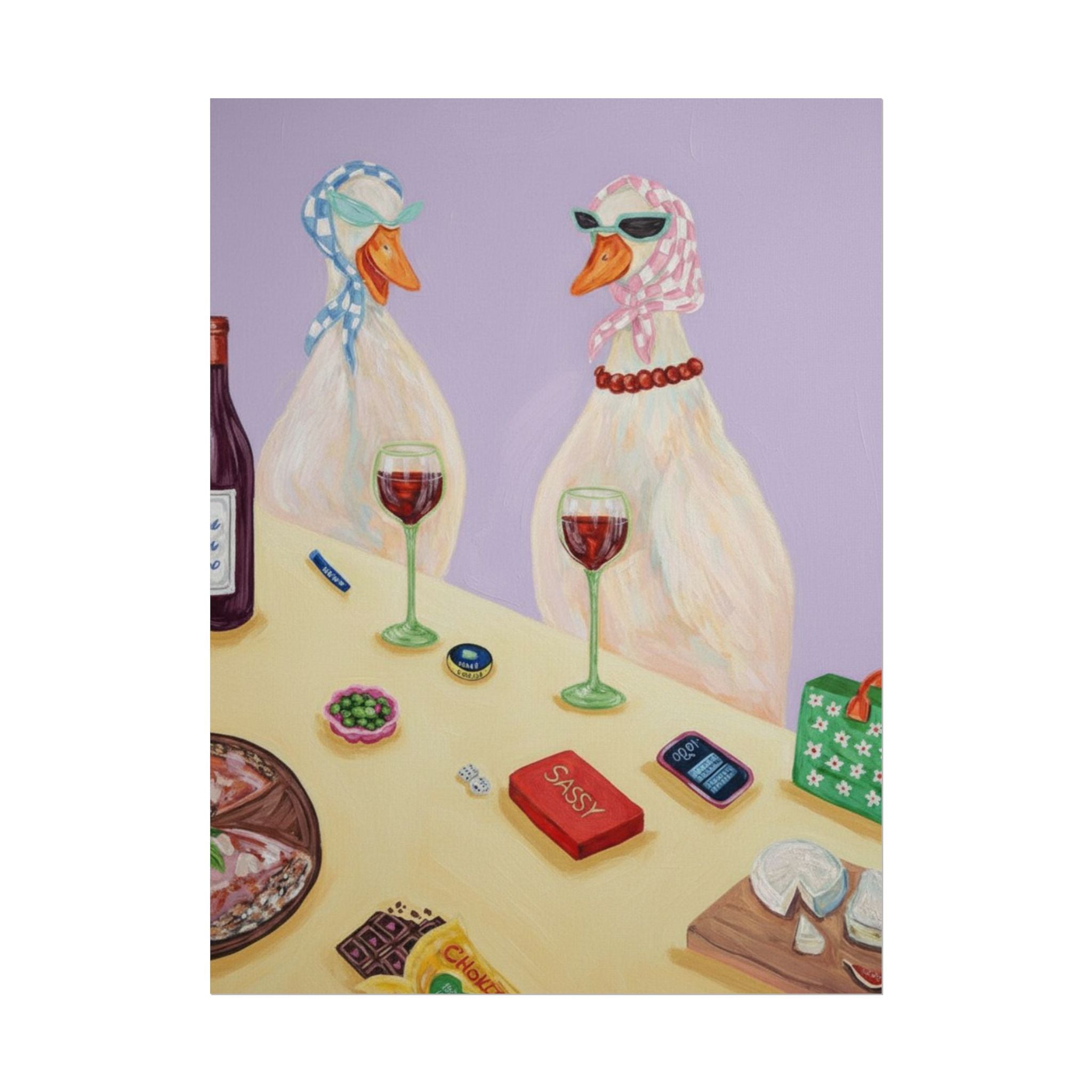 Rolled Poster — Quirky Wine Night Ducks