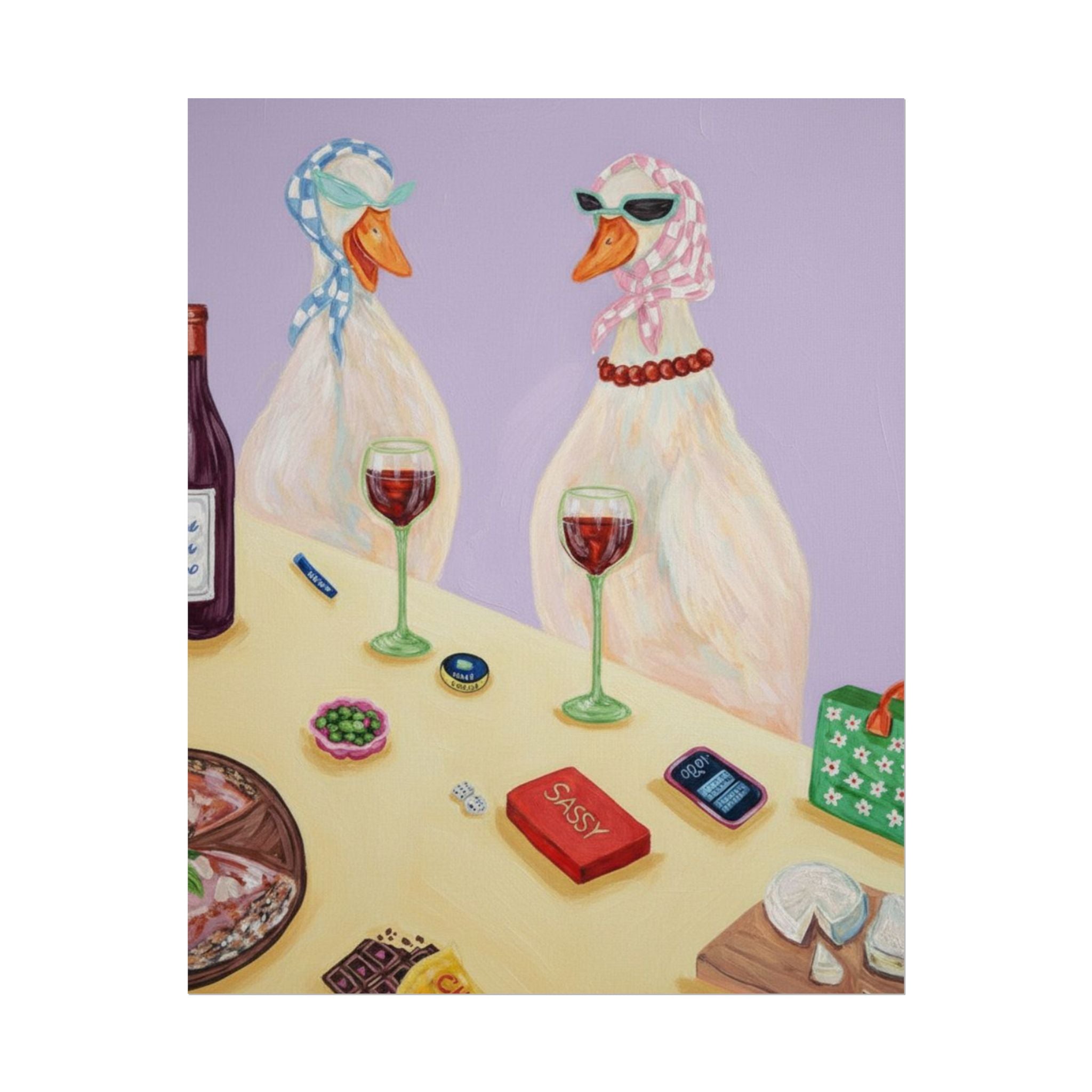 Rolled Poster — Quirky Wine Night Ducks