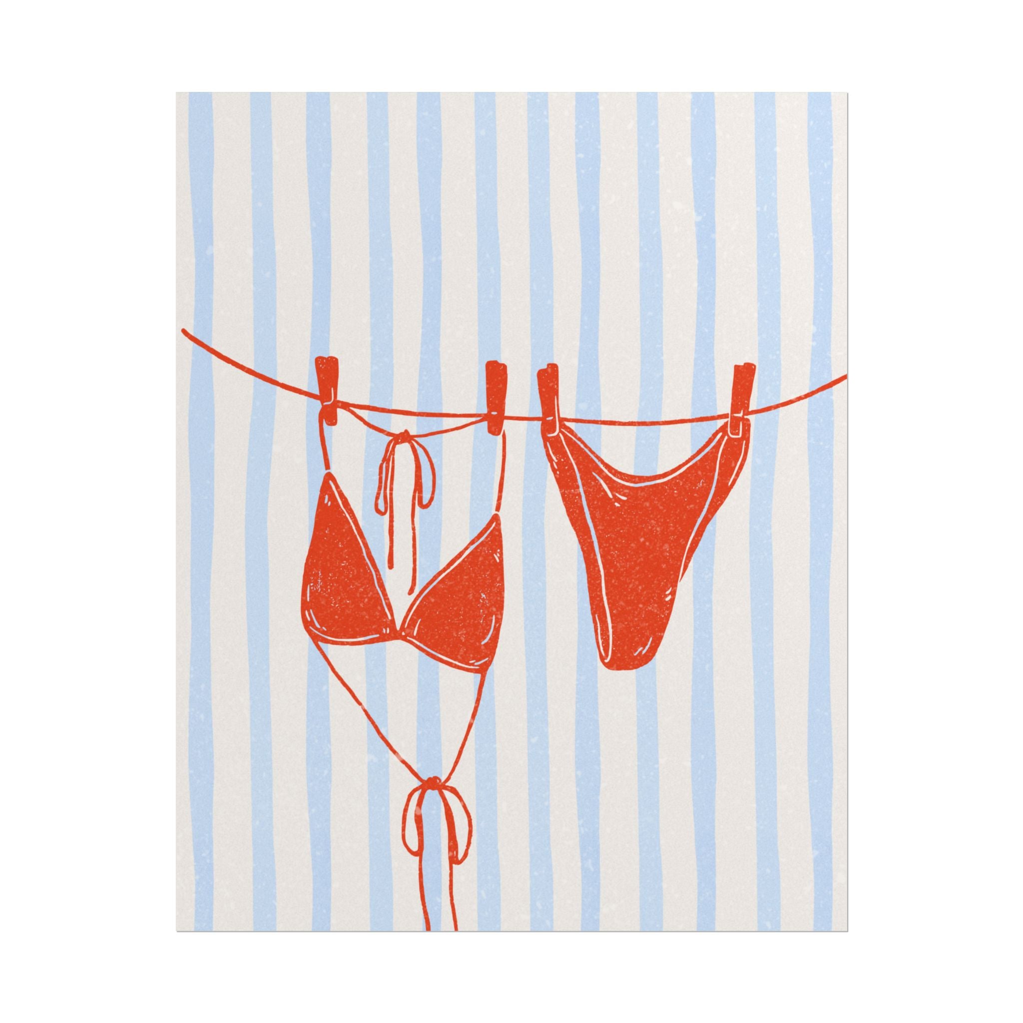 Rolled Poster - Bikini Washing Line