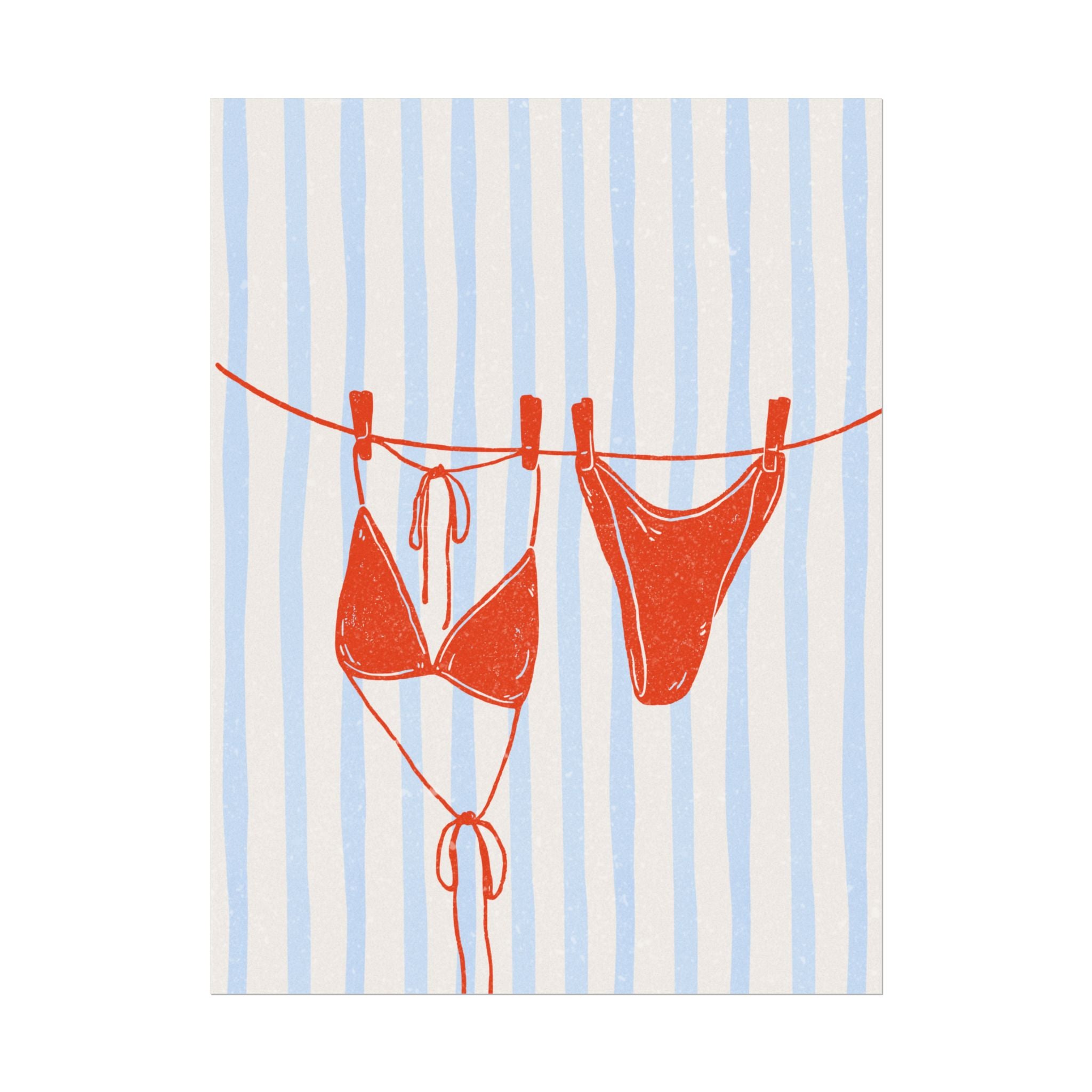 Rolled Poster - Bikini Washing Line
